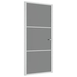 Vidaxl Porte intérieure 93x201.5 cm Verre ESG et aluminium blanc