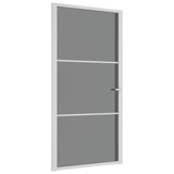 Vidaxl Porte intérieure 102.5x201.5 cm Verre ESG et aluminium blanc