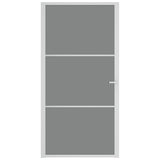 Vidaxl Porte intérieure 102.5x201.5 cm Verre ESG et aluminium blanc