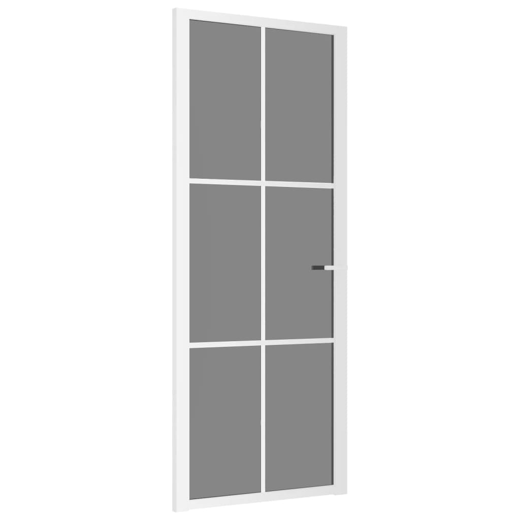 VIDAXL Innenür 83x201,5 cm ESG -Glas und Aluminium weiß