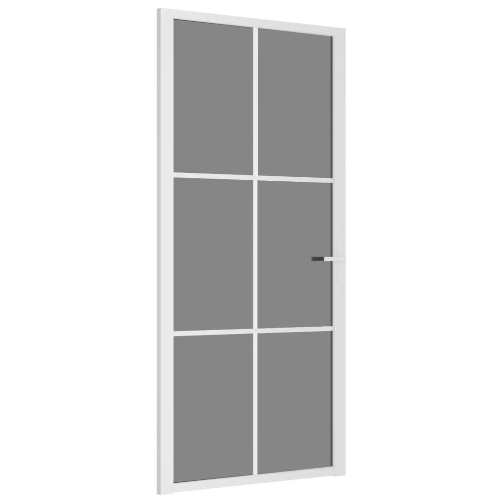 Vidaxl bannenzegen Dier 93x201.5 cm esg Glas an Aluminium Wäiss