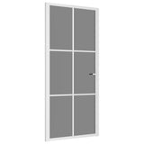 Vidaxl Porte intérieure 93x201.5 cm Verre ESG et aluminium blanc