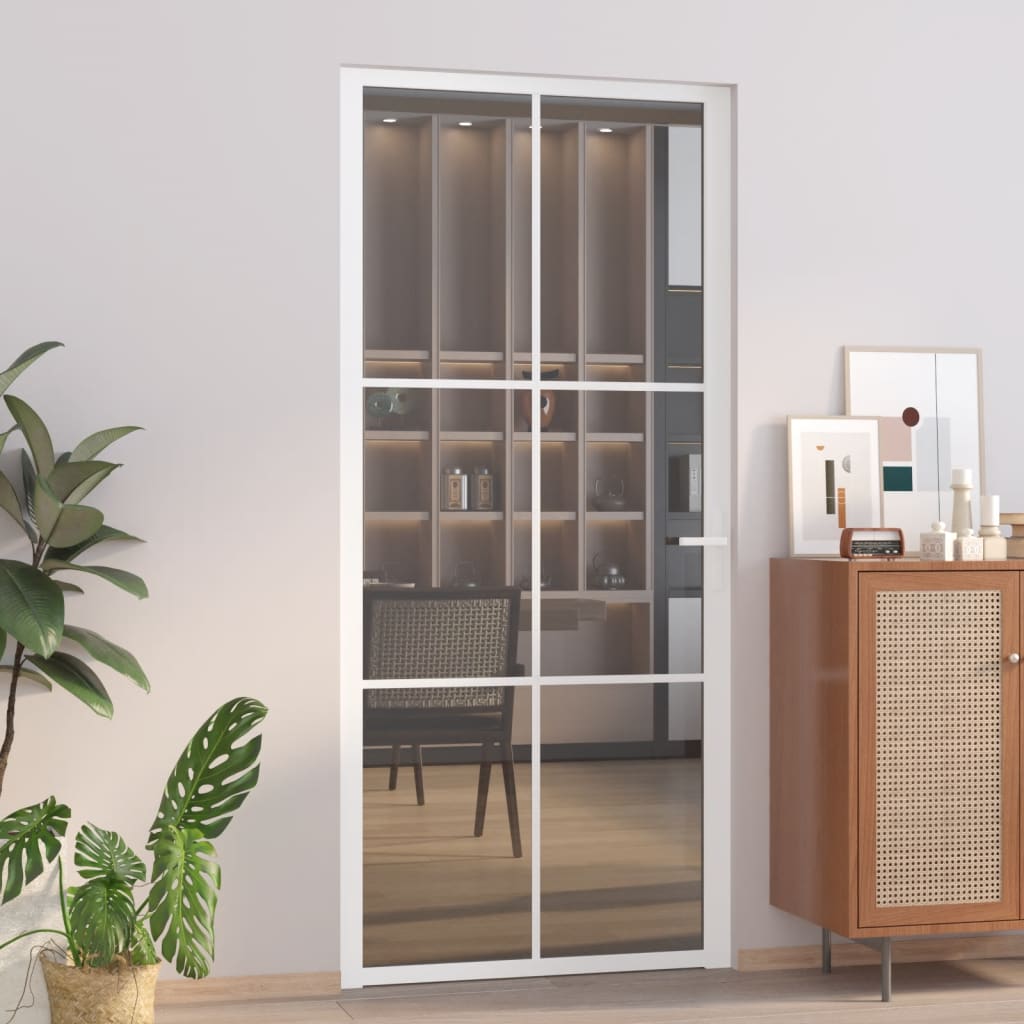 Vidaxl inner door 93x201.5 cm ESG glass and aluminum white