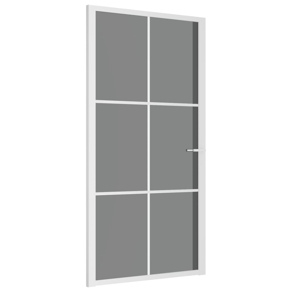 Vidaxl Porte intérieure 102.5x201.5 cm Verre ESG et aluminium blanc