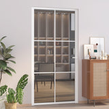 Vidaxl Porte intérieure 102.5x201.5 cm Verre ESG et aluminium blanc