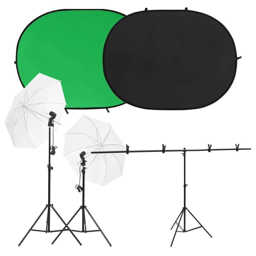 Vidaxl Photo studio set with lighting set and background screen