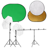 Vidaxl Photo studio set with light set, background screen and reflector