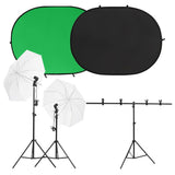 Vidaxl Photo studio set with lighting set and background screen