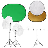 Vidaxl Photo studio set with light set, background screen and reflector