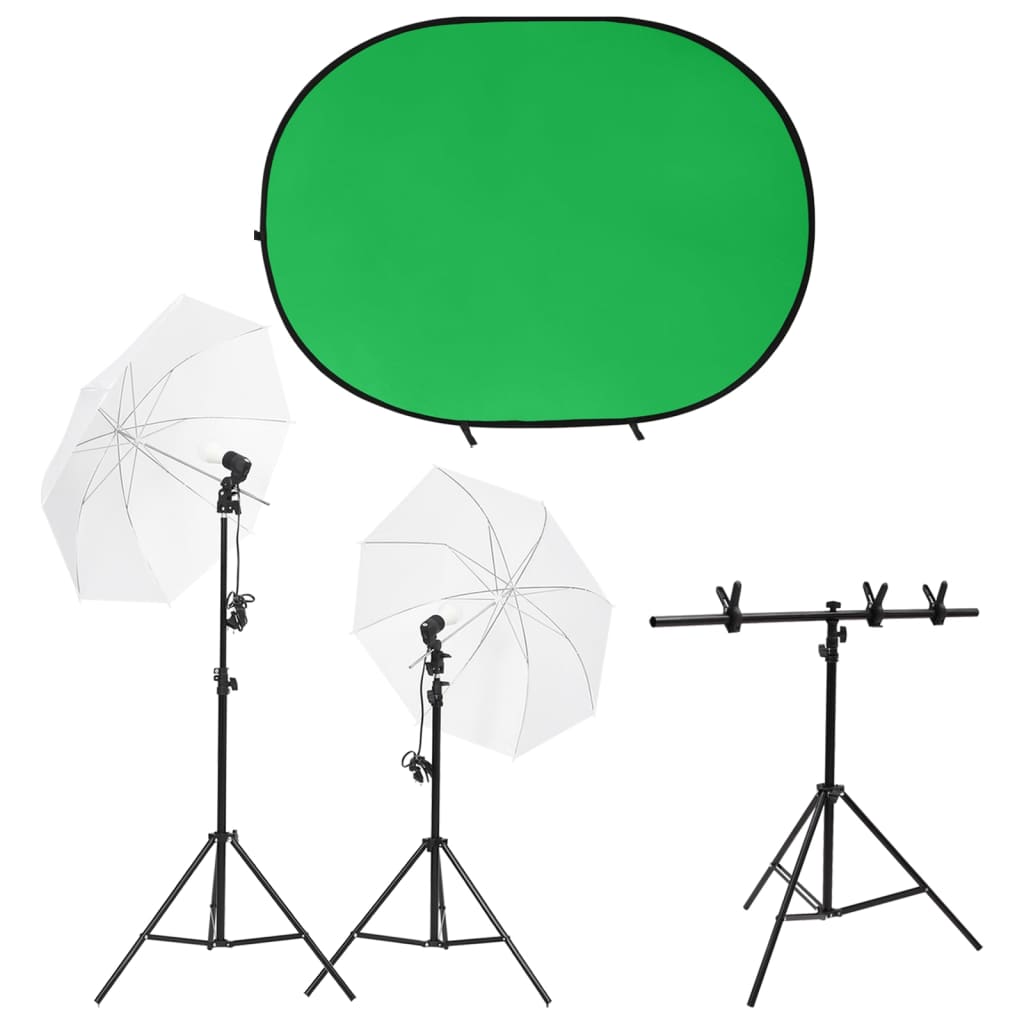 Vidaxl Photo studio set with lighting set and background screen