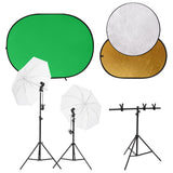 Vidaxl Photo studio set with light set, background screen and reflector