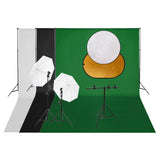 Vidaxl Photo Studio Set med belysningsuppsättningsbakgrund och reflektor