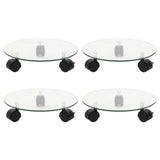 Vidaxl plantenrollers 4 st rond 28 cm gehard glas