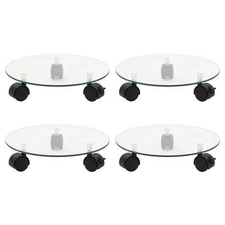 Vidaxl plantenrollers 4 st rond 28 cm gehard glas