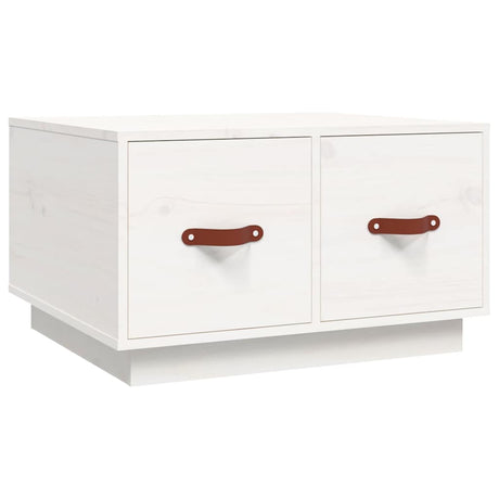 Vidaxl salontafel 60x53x35 cm massief grenenhout wit
