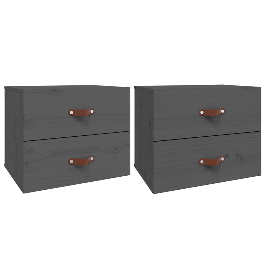 Vidaxl nachtkastjes 2 st wandgemonteerd 50x36x40 cm grijs