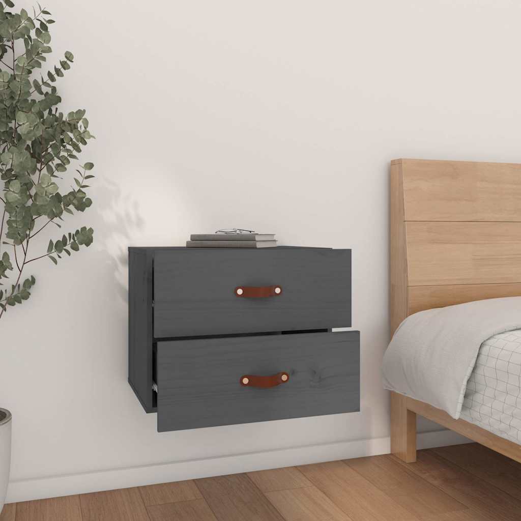 Vidaxl nachtkastjes 2 st wandgemonteerd 50x36x40 cm grijs