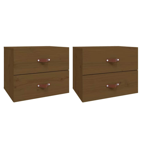 Vidaxl nachtkastjes 2 st wandgemonteerd 50x36x40 cm honingbruin
