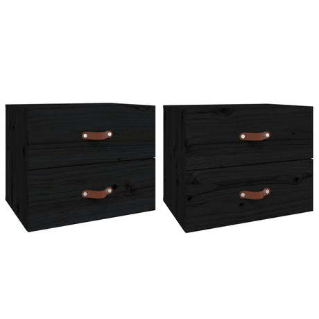 Vidaxl nachtkastjes 2 st wandgemonteerd 50x36x40 cm zwart