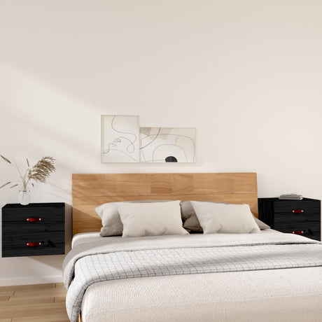 Vidaxl nachtkastjes 2 st wandgemonteerd 50x36x40 cm zwart