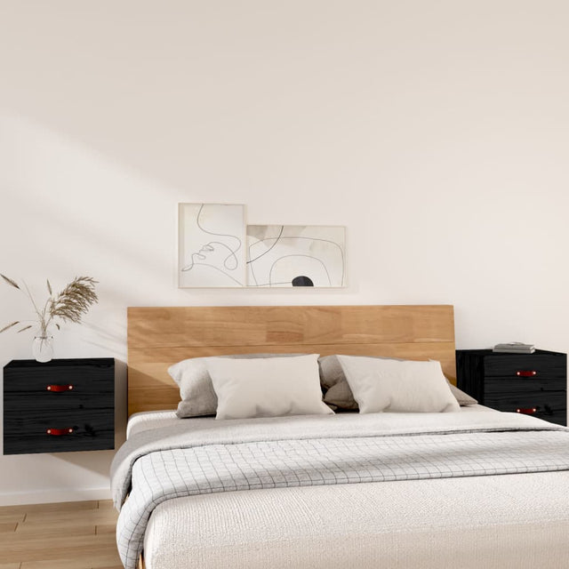Vidaxl nachtkastjes 2 st wandgemonteerd 50x36x40 cm zwart