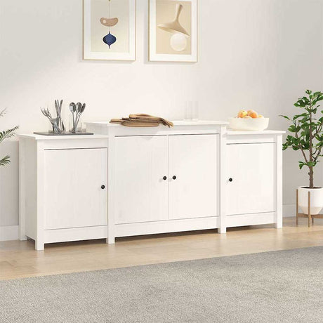 Vidaxl dressoir 164x37x68 cm massief grenenhout wit