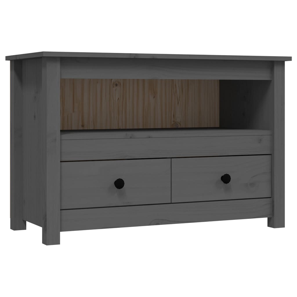 Vidaxl tv-meubel 79x35x52 cm massief grenenhout grijs