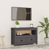 Vidaxl tv-meubel 79x35x52 cm massief grenenhout grijs