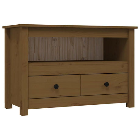 Vidaxl tv-meubel 79x35x52 cm massief grenenhout honingbruin