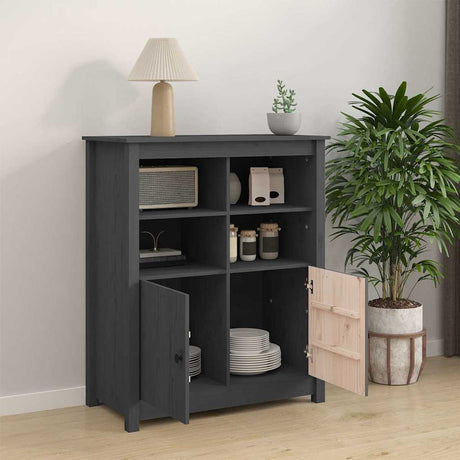 Vidaxl dressoir 83x41,5x100 cm massief grenenhout grijs