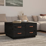 Vidaxl salontafel 80x80x45 cm massief grenenhout zwart