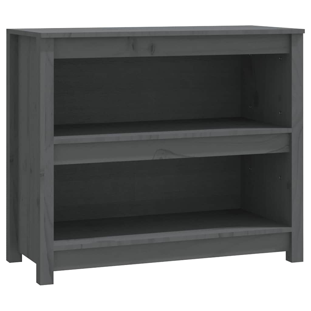 Vidaxl boekenkast 80x35x68 cm massief grenenhout grijs