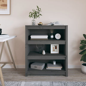 Vidaxl boekenkast 80x35x97 cm massief grenenhout grijs
