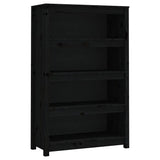 Vidaxl boekenkast 80x35x126 cm massief grenenhout zwart