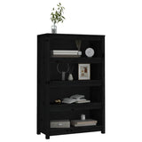 Vidaxl boekenkast 80x35x126 cm massief grenenhout zwart