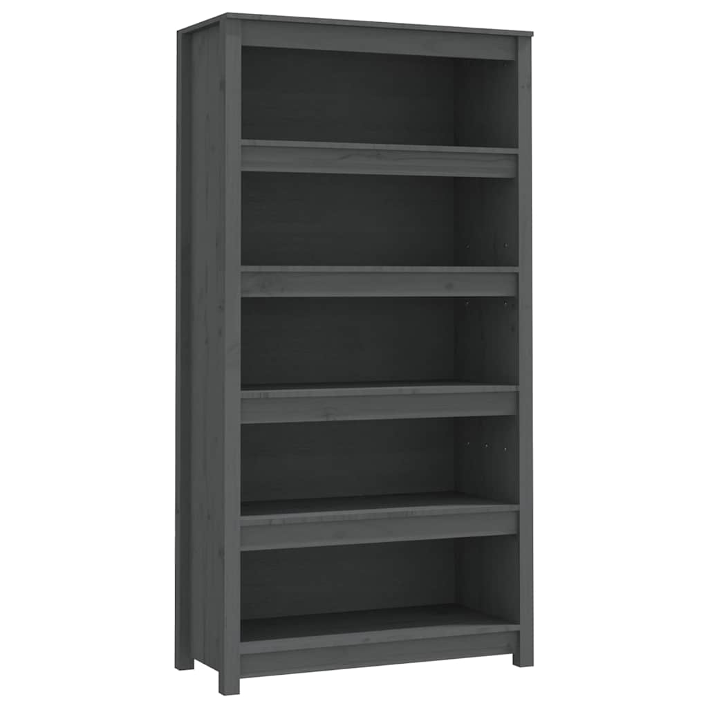 Vidaxl boekenkast 80x35x154 cm massief grenenhout grijs