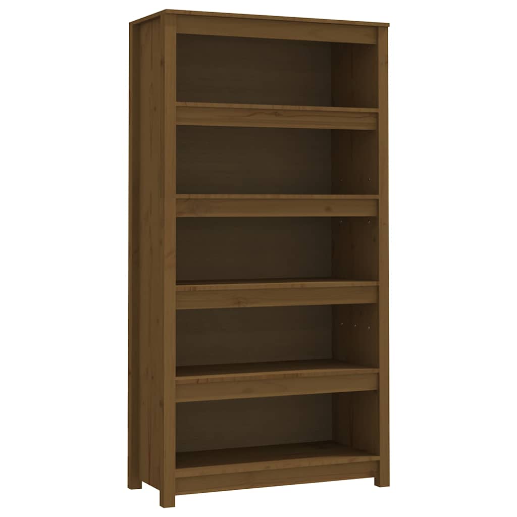 Vidaxl boekenkast 80x35x154 cm massief grenenhout honingbruin