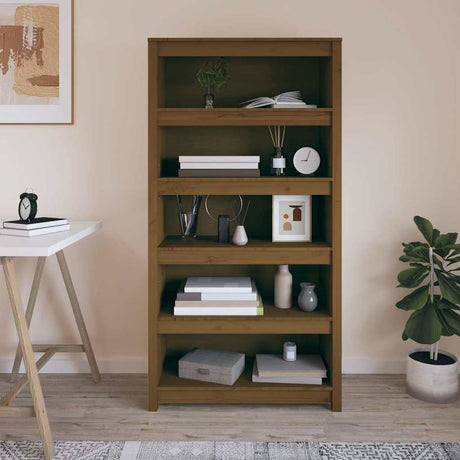 Vidaxl boekenkast 80x35x154 cm massief grenenhout honingbruin