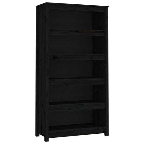 Vidaxl boekenkast 80x35x154 cm massief grenenhout zwart