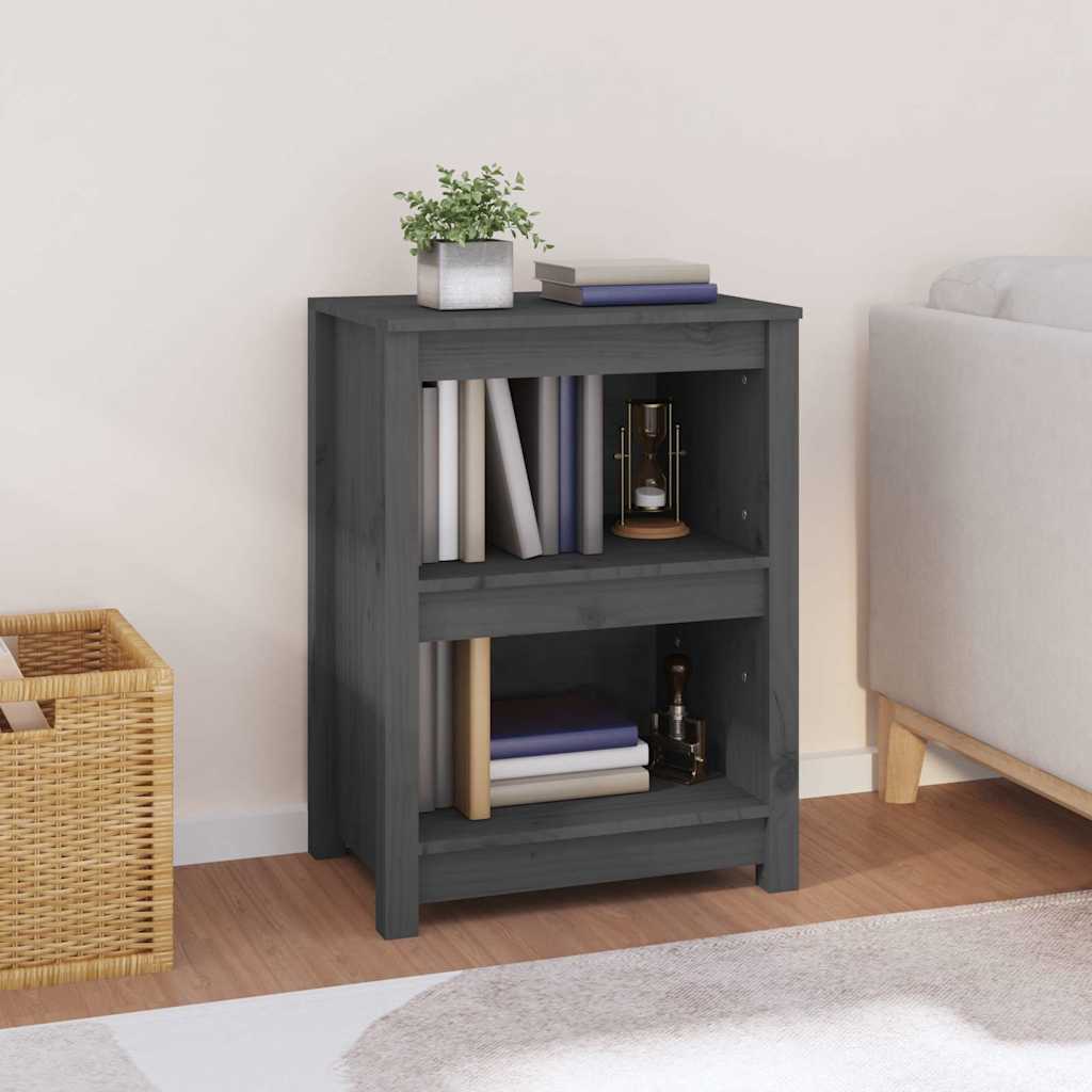 Vidaxl boekenkast 50x35x68 cm massief grenenhout grijs