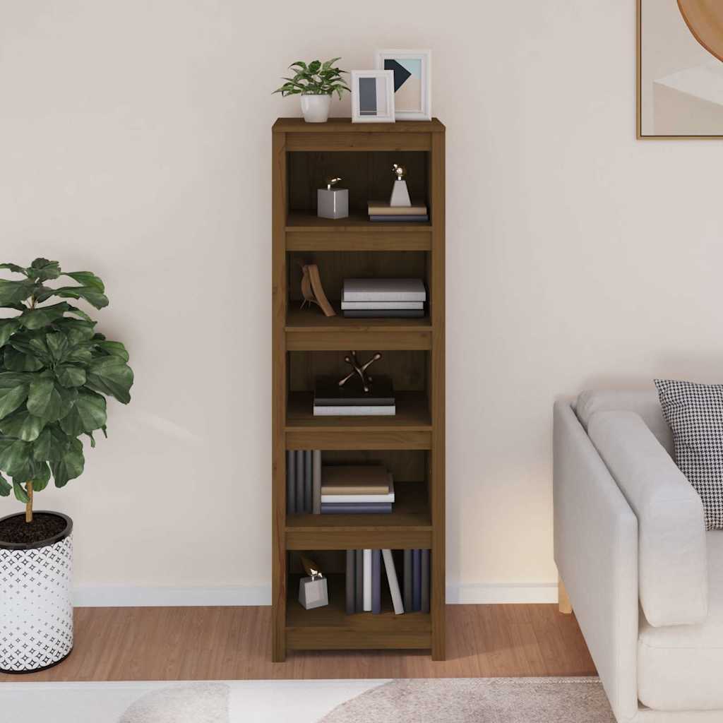 Vidaxl boekenkast 50x35x154 cm massief grenenhout honingbruin