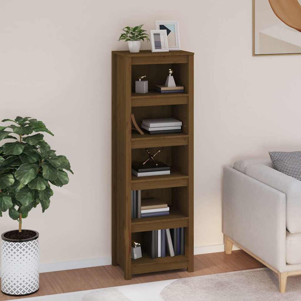 Vidaxl boekenkast 50x35x154 cm massief grenenhout honingbruin