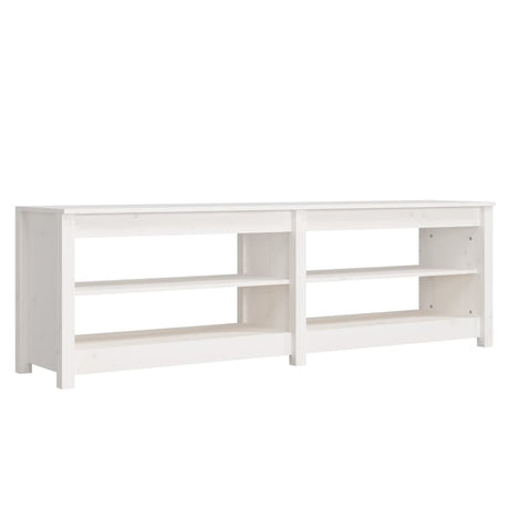 Vidaxl schoenenbank 160x36,5x50 cm massief grenenhout wit
