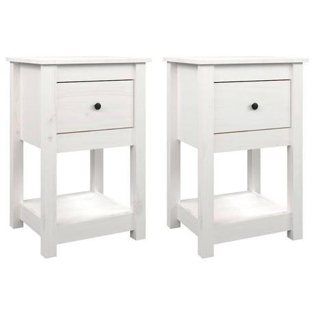 Vidaxl nachtkastjes 2 st 40x35x61,5 cm massief grenenhout wit