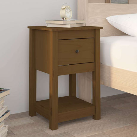 Vidaxl nachtkastje 40x35x61,5 cm massief grenenhout honingbruin