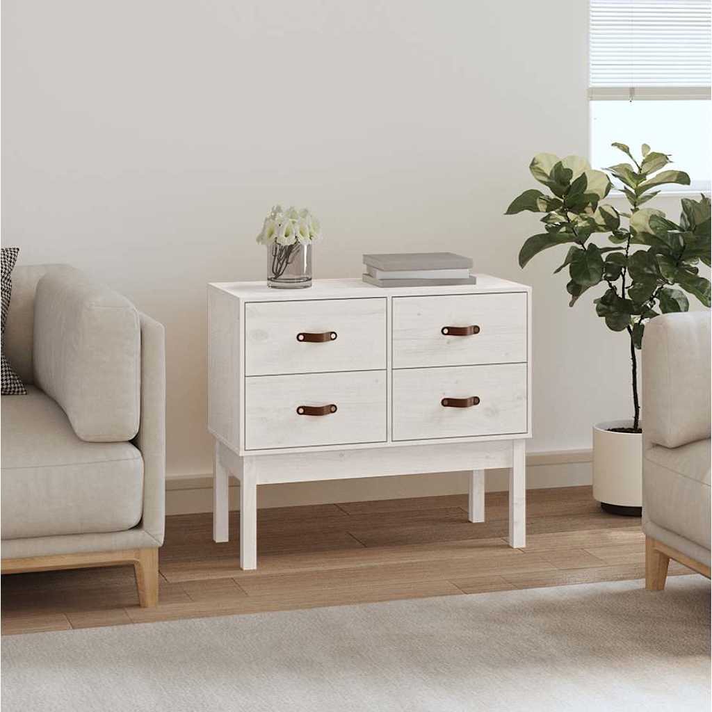 Vidaxl wandkast 90x40x78 cm massief grenenhout wit