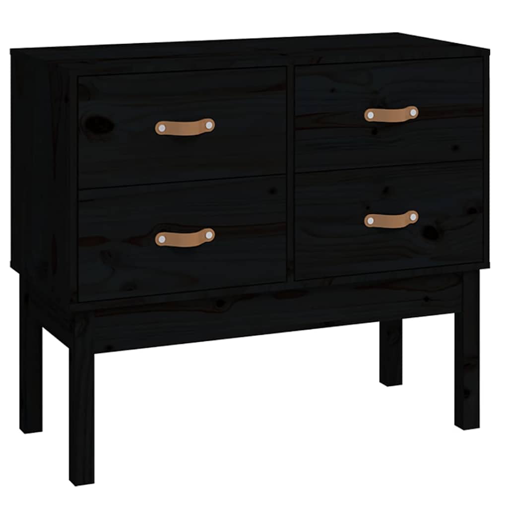 Vidaxl wandkast 90x40x78 cm massief grenenhout zwart