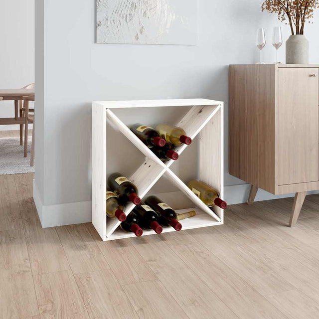 Vidaxl wijnkast 62x25x62 cm massief grenenhout wit