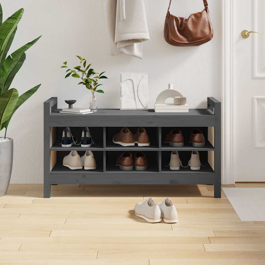 Vidaxl halbankje 110x40x60 cm massief grenenhout grijs