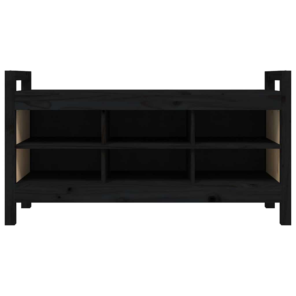 Vidaxl halbankje 110x40x60 cm massief grenenhout zwart